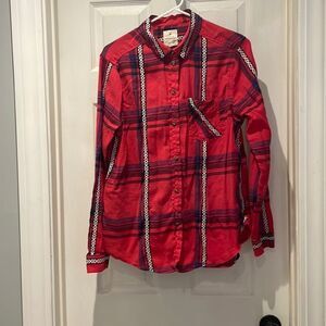 AEO vintage boyfriend Aztec print button down shirt SZ large